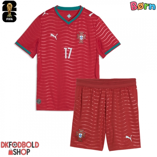 Portugal Rafael Leao #17 Hjemmebanesæt Børn VM 2026 Kort ærmer (+ korte bukser)